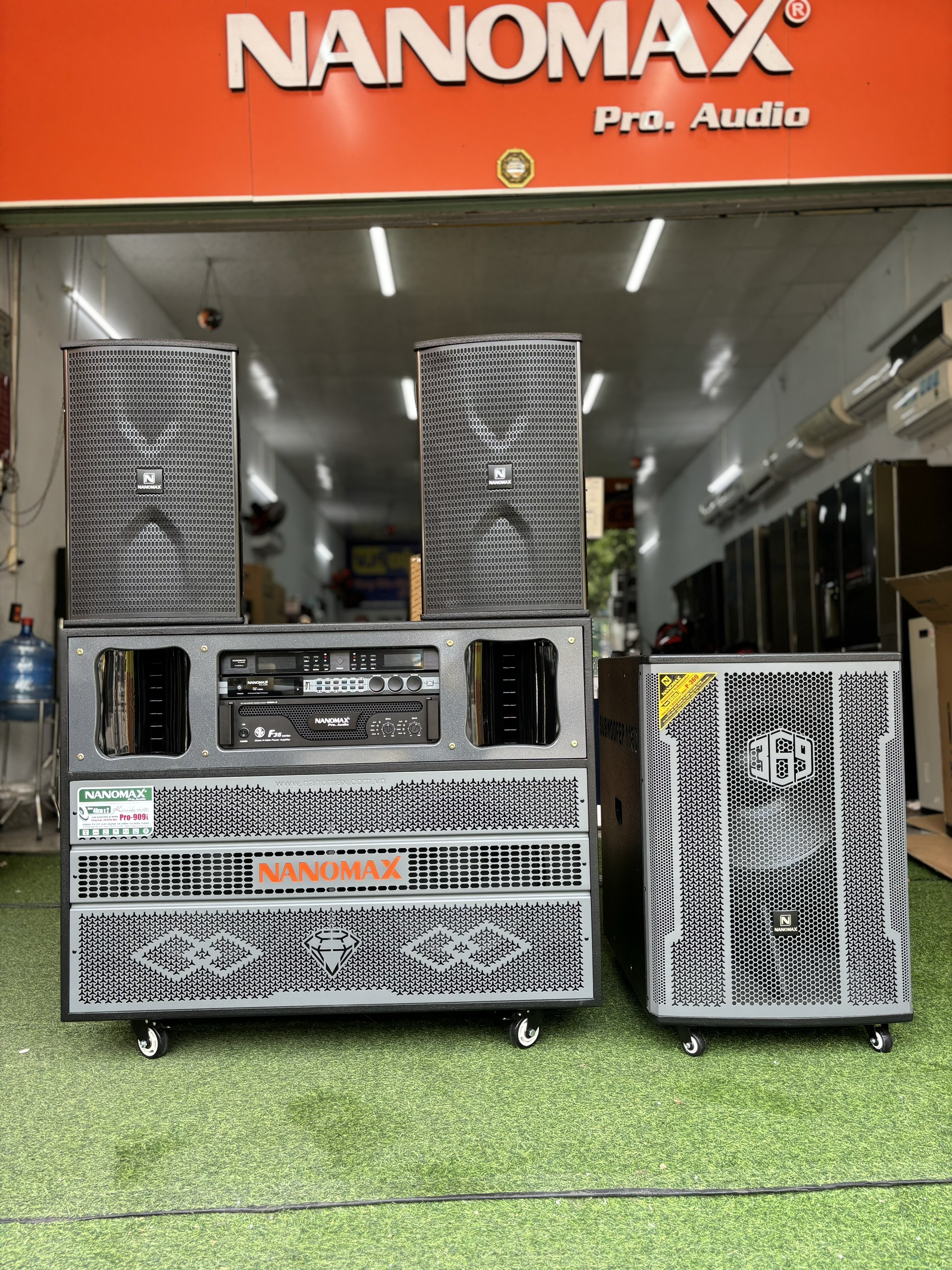 COMBO HỦY DIỆT Loa Điện Nanomax Pro 909i + 2 Full Nanomax CK369 Pro + Sub Điện 5 Tấc Nanomax P369 – Công Suất Cực Đại
